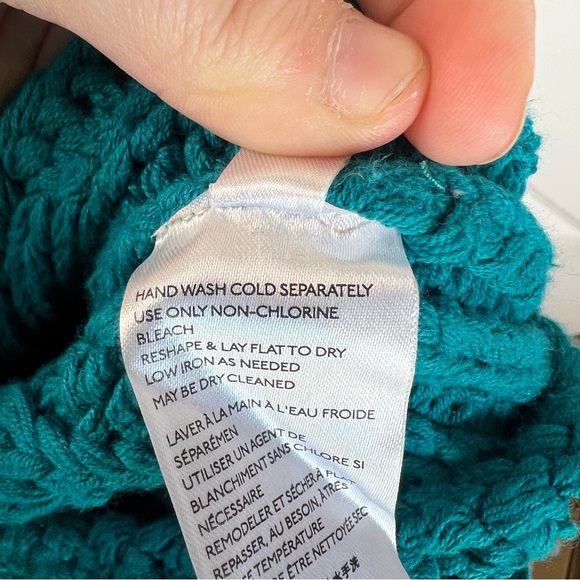 Sz XS Free People $108 MSRP NWOT My only Sunshine Dark Turquoise Sweater - Picture 6 of 7